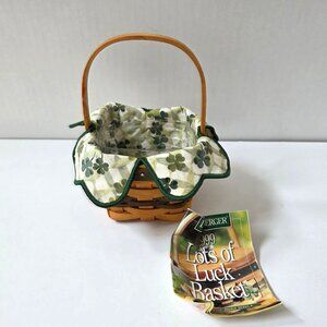 Longaberger Lots of Luck Basket Set 1999 St Patricks Day Shamrock